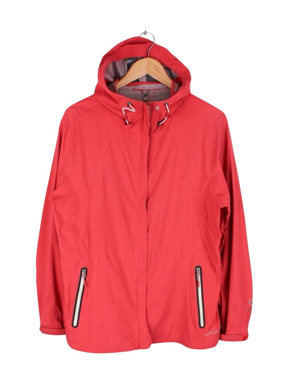 Eddie Bauer WeatherEdge Hooded Jacket Womens XL‎ Red Waterproof Rain Shell